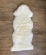 Dekorations- und Sitz Fell Merino verlängert mit Fuss schlicht in naturweiss und platin