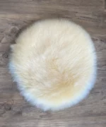 Sitzauflage Merino kuschlig rund Ø 40 cm naturbraun, golden, weiss heimisch – Bild 2