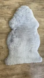 Dekorations und Sitz Fell Merino modern steingrau – Bild 3