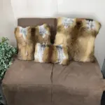 Rotfuchsfell Kissen mit Lodenstoff exklusiv – Bild 2