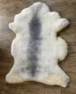 MEGA Fell - Merino Bockfell grau weiss