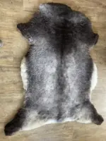 MEGA Fell - Merino Bockfell grau schwarz extrem