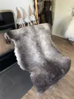 MEGA Fell - Merino Bockfell grau schwarz extrem – Bild 2