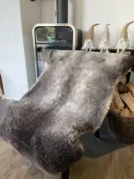 MEGA Fell - Merino Bockfell grau schwarz extrem – Bild 3