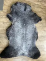 MEGA Fell - Merino Bockfell grau schwarz