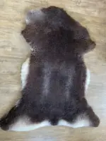 MEGA Fell - Merino Bockfell braun mit weiß