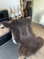 MEGA Fell - Merino Bockfell braun mit weiß – Bild 3