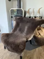 MEGA Fell - Merino Bockfell braun mit weiß – Bild 2