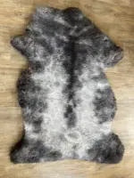 MEGA Fell - Merino Bockfell grau gescheckt