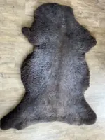 MEGA Fell - Merino Bock grau-braun feine Wolle